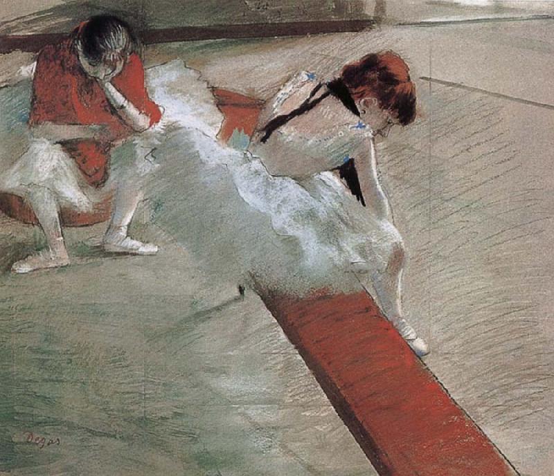 Edgar Degas Dancer have a break oil painting image